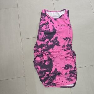 Pink and Black Tie-Dye Dress